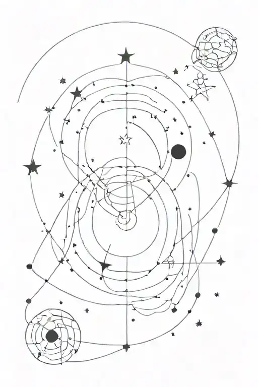 astronomy star map tattoo design idea