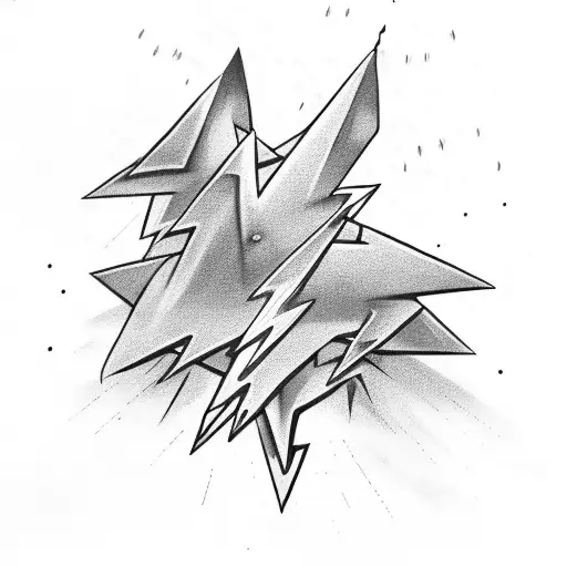 Lightning Bolts clouds tattoo design idea