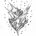 Lightning Bolts clouds tattoo design idea