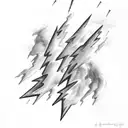 Lightning Bolts clouds tattoo design idea