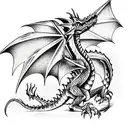 Dice Dragon tattoo design idea