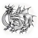 Dice Dragon tattoo design idea