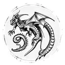 Dice Dragon tattoo design idea