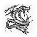 Dice Dragon tattoo design idea
