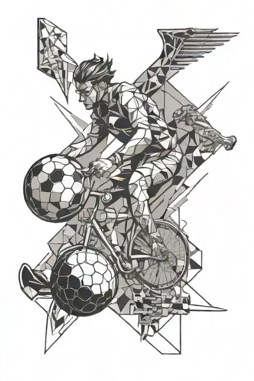 football, hockey, spirituality, IT professional, bike, bicycle, music and badminton  tattoo design idea