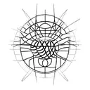 A minimalist tattoo of a basketball court with the NBA logo. tattoo design idea
