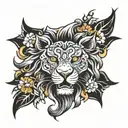 Leo fire sun tattoo design idea