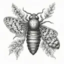 cicada circle dotwork tattoo tattoo design idea