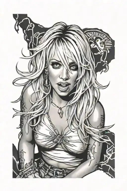 Britney Spears crying  tattoo design idea