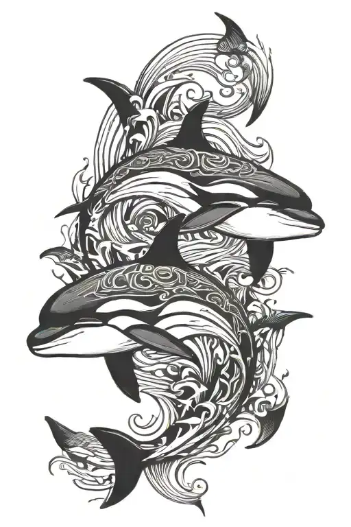 orca whale tattoo design idea