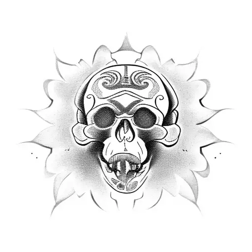 Monkey Skull tattoo design idea