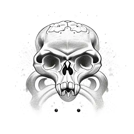 a cartoonish Monkey Skull tattoo design idea