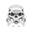 a cartoonish Monkey Skull tattoo design idea
