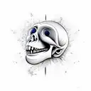 a cartoonish Monkey Skull tattoo design idea