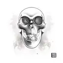 a cartoonish Monkey Skull tattoo design idea