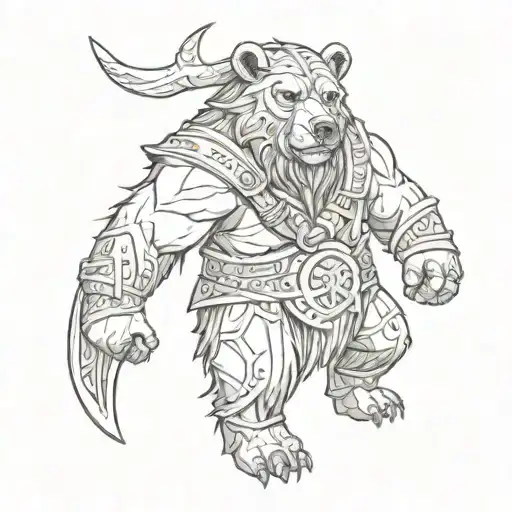viking bear tattoo design idea