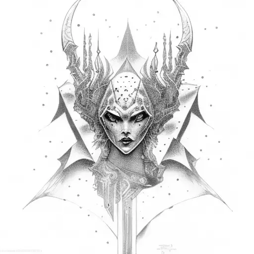 dark lust mage tattoo design idea