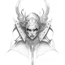 dark lust mage tattoo design idea