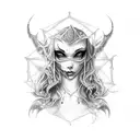 dark lust mage tattoo design idea