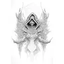 dark lust mage tattoo design idea