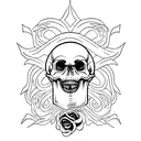 Skull dark creepy chanis  tattoo design idea