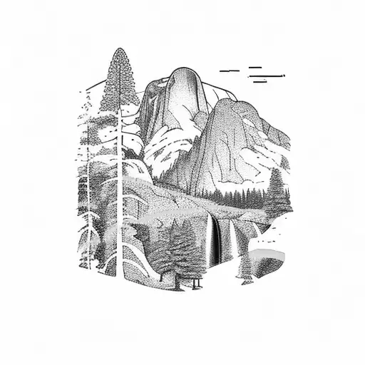 Yosemite falls tattoo design idea