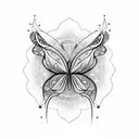 fine line butterfly with sparkles tattoo design idea