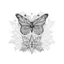 fine line butterfly with sparkles tattoo design idea