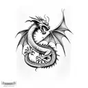 medieval dragon tattoo design idea