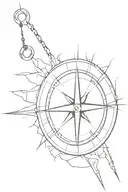 compass with a broken needle tattoo design idea