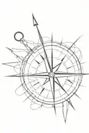 compass with a broken needle tattoo design idea