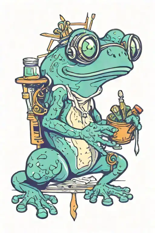 lab tech frog   tattoo design idea