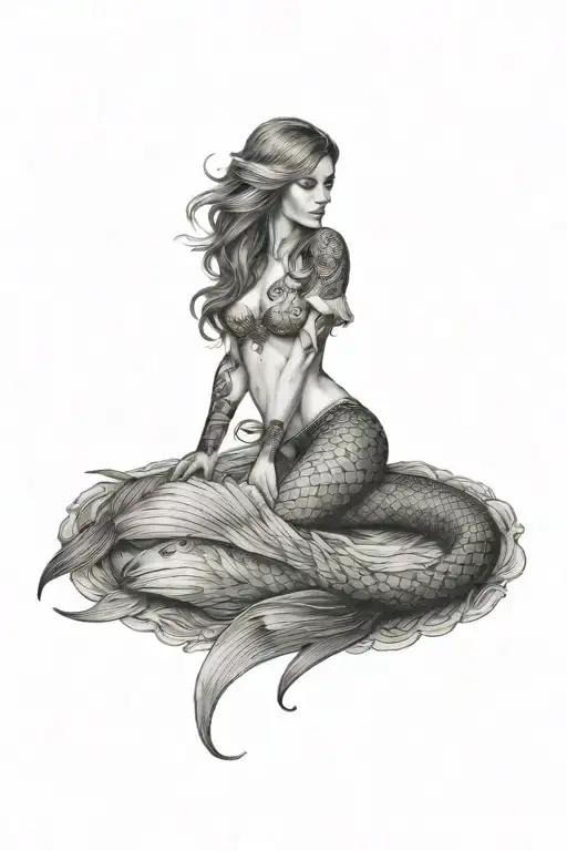 mermaid tattoo design idea
