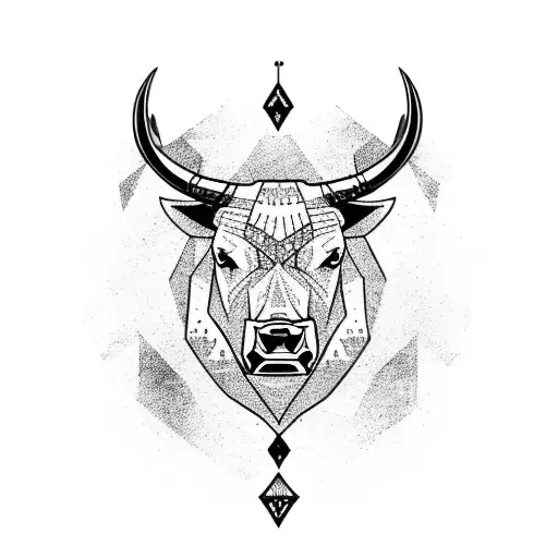 a bull with a bear and an oryx tattoo design idea