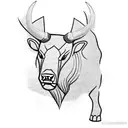 a bull with a bear and an oryx tattoo design idea