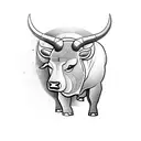 a bull with a bear and an oryx tattoo design idea