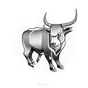 a bull with a bear and an oryx tattoo design idea
