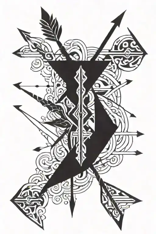Arrow and sagittarius tattoo design idea