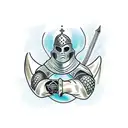 medieval  knight tattoo design idea