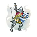 medieval  knight tattoo design idea