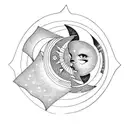 sun and moon surrounded by magic tattoo design idea