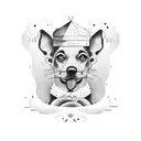 hot dog with smashed chips, onions, relish, ketchup and mustard tattoo design idea