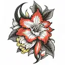 gladiolus flower then rose flower then daffodil flower horizontally  tattoo design idea