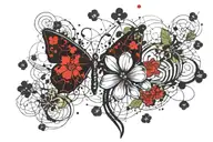 three leaf clover mixed with lotus flower  tattoo design idea