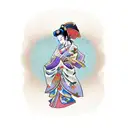 princess peach as a geisha tattoo design idea