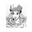 princess peach as a geisha tattoo design idea