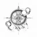 circle with latitude and longitude coordinates tattoo design idea