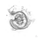 circle with latitude and longitude coordinates tattoo design idea