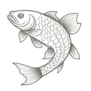 carp and fish man tattoo design idea