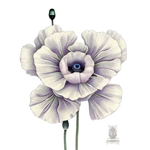 colorful old school camera with poppy in background  tattoo design idea